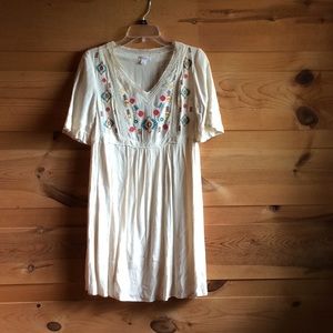 Cream Xhilaration Dress with Aztec Accents